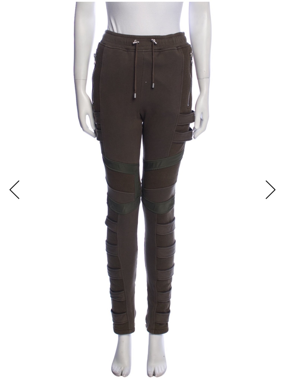 Balmain Olive Green Jogger Pants with Accents